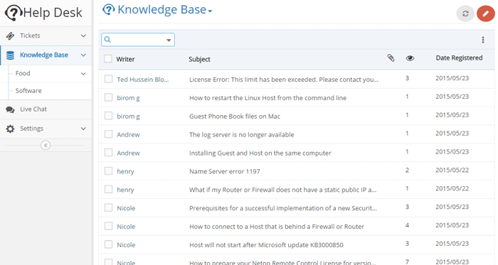 Knowledge Base screenshot